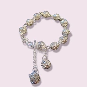 Sterling Silver Hollow Bead Bracelet